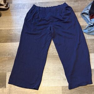 Aerie Navy Blue Wide-Leg Pants